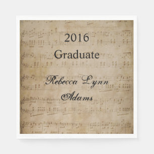 Serviette En Papier Musique de feuille d'obtention du diplôme -
