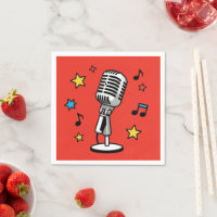 Musique de microphone vintage Notes de musique rét