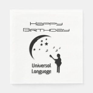 Serviette En Papier Musique la langue universelle Anniversaire