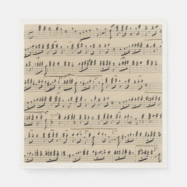 Serviette En Papier Musique manuscrite vintage (Devant)
