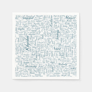 Serviette En Papier Musique Mélodie Orchestre Silhouette Forme Texte