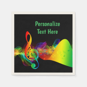 Serviette En Papier Musique Neon Notes musicales Dance Party Personnal