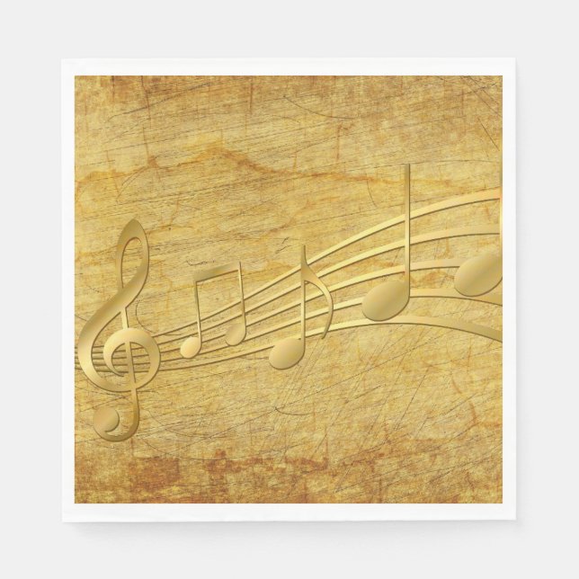 Serviette En Papier Musique Notes Papier Vintage (Devant)