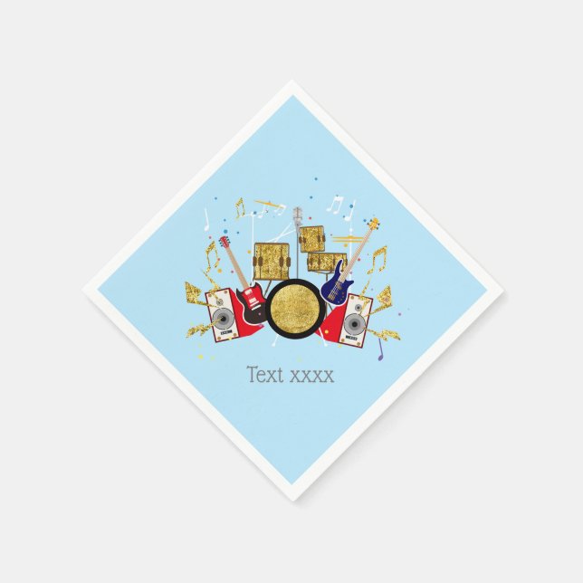 Serviette En Papier musique partie guitare batterie ensemble musical (Coin)