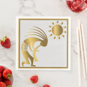 Serviette En Papier Musique Southwestern Gold Kokopelli Napkins