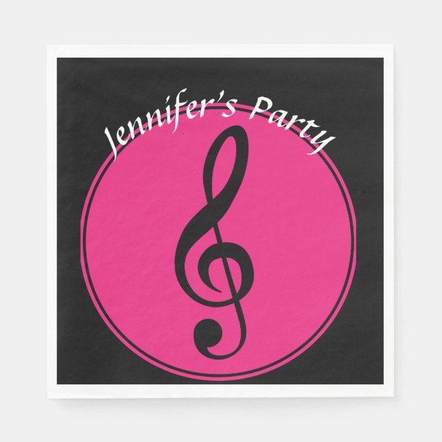 Serviette En Papier Musique Thème Treble Clef Party (Devant)