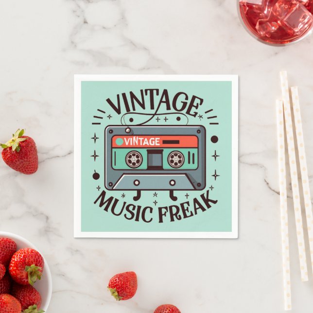 Serviette En Papier Musique vintage Freak (En situation)