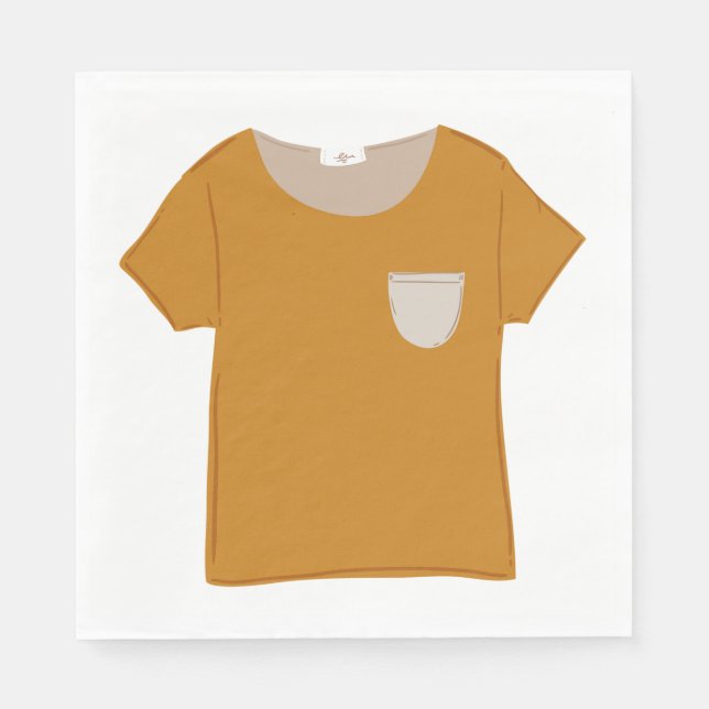 Serviette En Papier Mustard Yellow Minimalist Top (Devant)