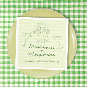Serviette En Papier Muumuus & Margaritas Bachelorette écriture manuscr