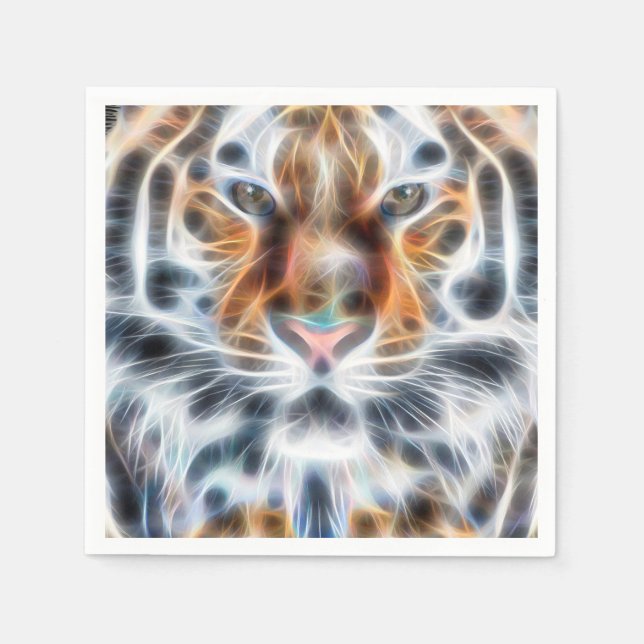 Serviette En Papier My Cat is Agit Up Tiger observant l'énergie (Devant)