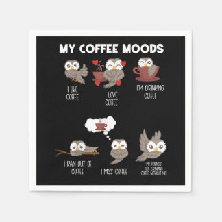 Serviette En Papier My Coffee Moods Owl Gift Owl Lots Coffee Cadeau
