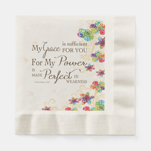 Serviette En Papier My Grace is Sufficient (Devant)