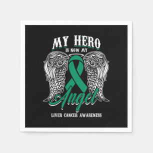 Serviette En Papier My Hero Is Now My Angel Liver Cancer Awareness 