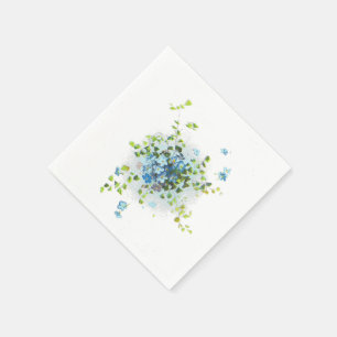 Serviette En Papier Myosotis des marais vintages bleus