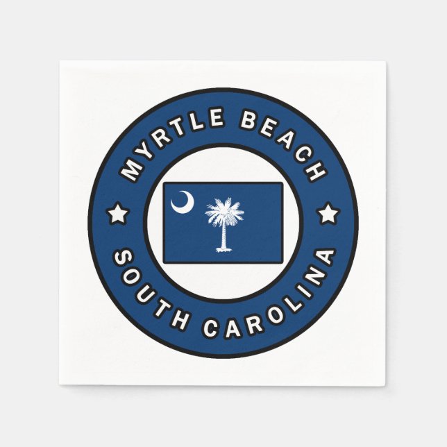 Serviette En Papier Myrtle Beach Caroline du Sud (Devant)