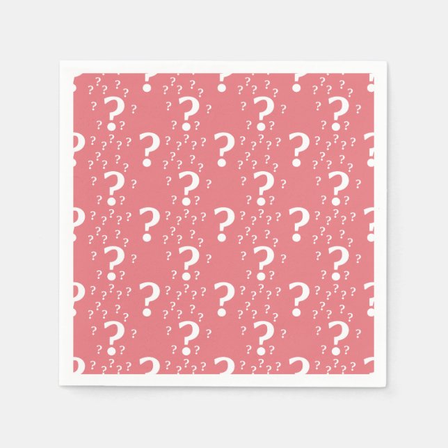 Serviette En Papier Mystère question marque énigme puzzle corail (Devant)