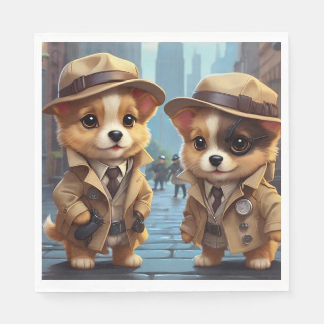 Serviette En Papier Mystery Party Pups (Devant)