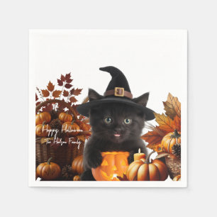 Serviette En Papier Mystic Cat's halloween Family