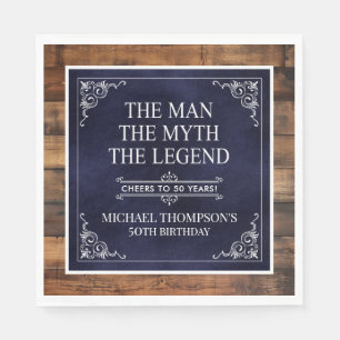 Serviette En Papier Mythe de l'homme rustique Légende 50e anniversaire