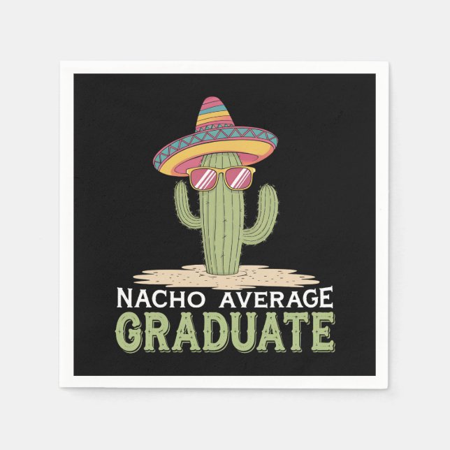 Serviette En Papier Nacho Moyenne Graduate Cactus Graduation Mexicaine (Devant)