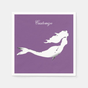 Serviette En Papier Nage de Sirène blanche sous-marine Nager Thunder_