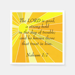 Serviette En Papier Nahum 1:7
