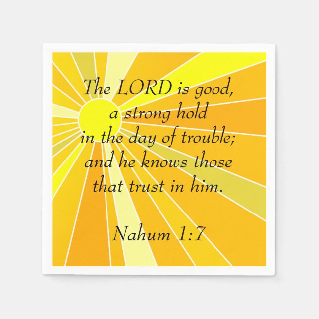 Serviette En Papier Nahum 1:7 (Devant)