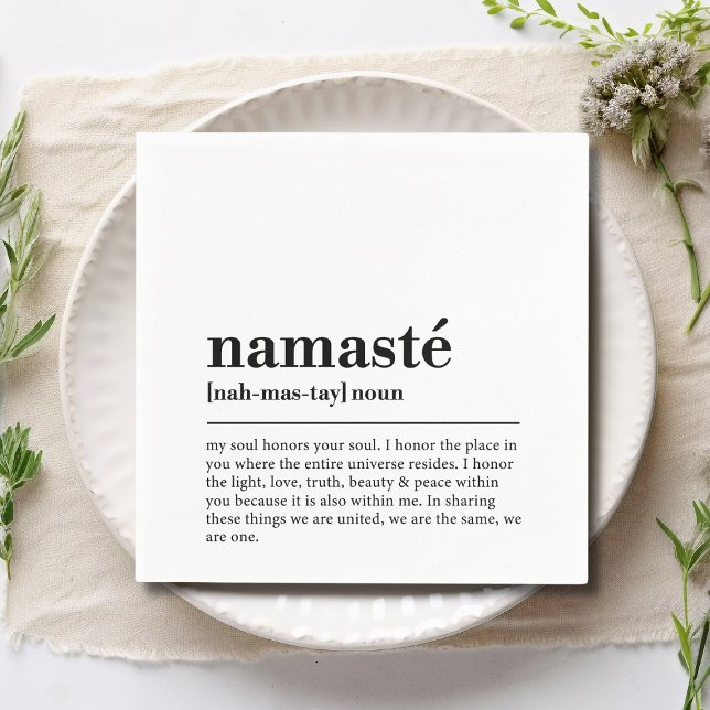 Serviette En Papier Namaste Définition Yoga Moderne Méditation Minimal (Créateur téléchargé)