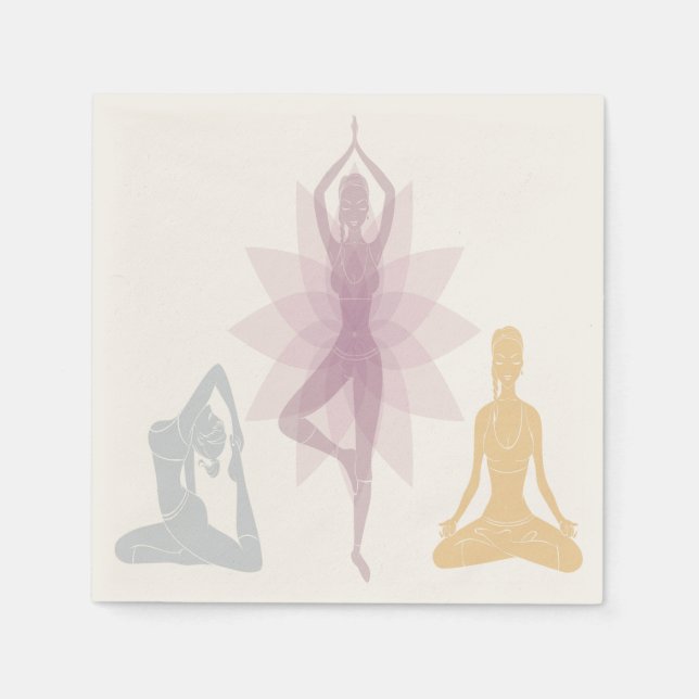 Serviette En Papier Namaste, yoga, yoga, femmes, chakra, chi, spiritue (Devant)