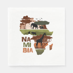 Serviette En Papier Namibie Afrique Coucher de soleil Continent Nature