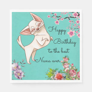 Serviette En Papier Nana Anniversaire Chihuahua Papier Napkins