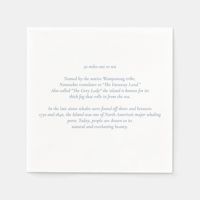 Serviette En Papier Nantucket à 48 kilomètres au large Serviettes de c (Devant)