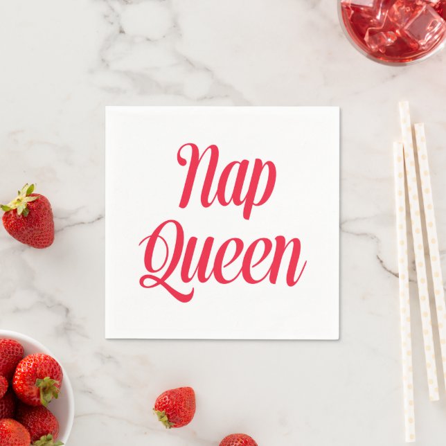 Serviette En Papier Nap Queen rose cerisier rouge (En situation)