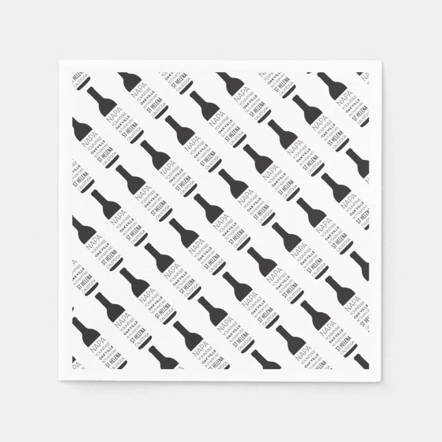 Serviette En Papier Napa Valley Villes Vins Bouteille Fournitures (Devant)