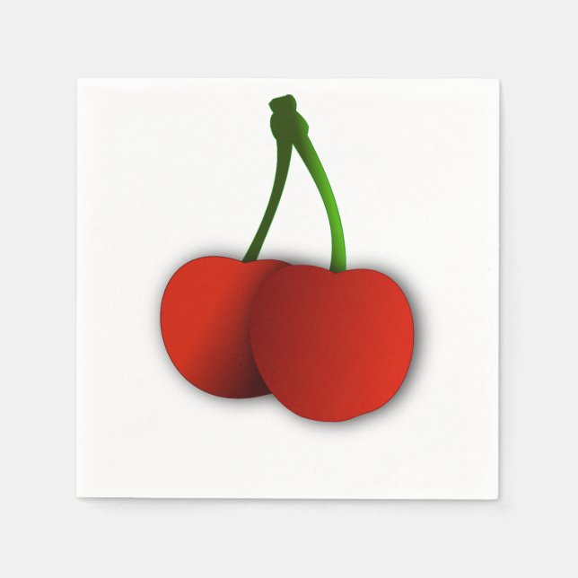 Serviette En Papier Napkin aux fruits de cerise (Devant)