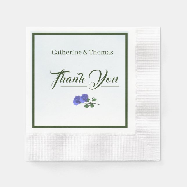 Serviette En Papier Napkin bleu et vert foncé (Devant)