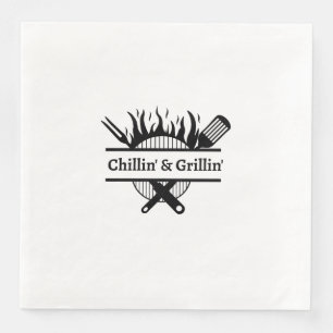 Serviette En Papier Napkin de fête de Chillin' & Grillin' Party