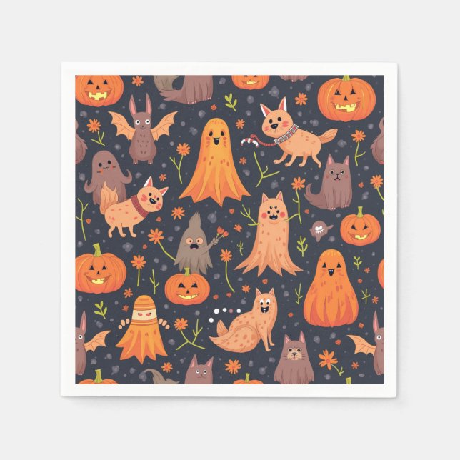 Serviette En Papier Napkin de fête d'Halloween (Devant)