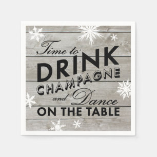 Serviette En Papier Napkin de flocon de neige Délai pour boire du cham