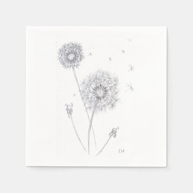 Serviette En Papier Napkin de table de Dandelion (Devant)