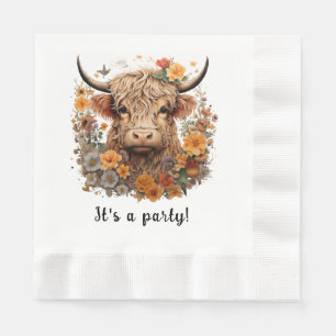 Serviette En Papier Napkin de vache Highland, Anniversaire, Douches Na