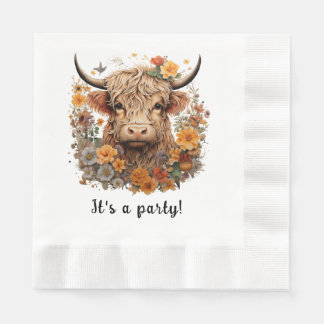 Serviette En Papier Napkin de vache Highland, Anniversaire, Douches Na