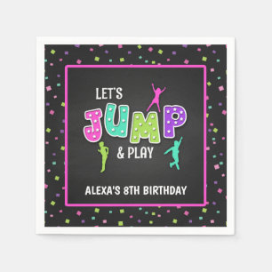 Serviette En Papier Napkin, fête d'anniversaire de Trampoline - Fille