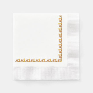 Serviette En Papier Napkin - Feuilles en fer d'angle doré