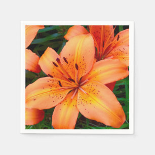 Serviette En Papier Napkin floral orange Tiger Lily