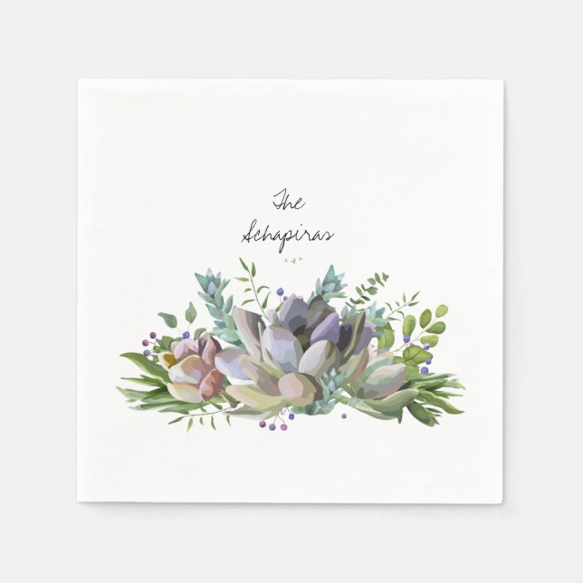 Serviette En Papier Napkin floral Succulent (Devant)