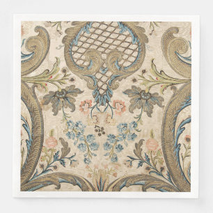 Serviette En Papier Napkin imprimé floral Louis XV