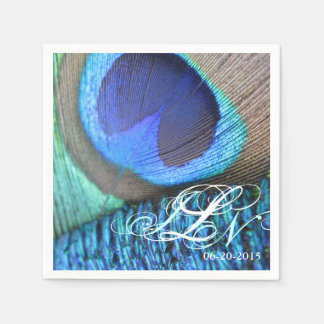 Serviette En Papier Napkin Peacock Feather