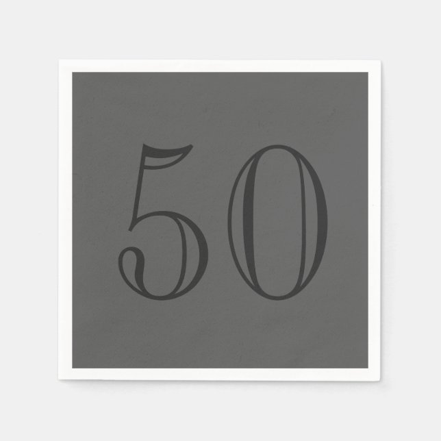 Serviette En Papier Napkin personnalisé gris classique (Devant)