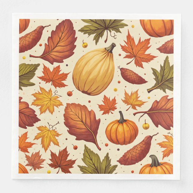 Serviette En Papier Napkin pour le dîner de Thanksgiving (Devant)